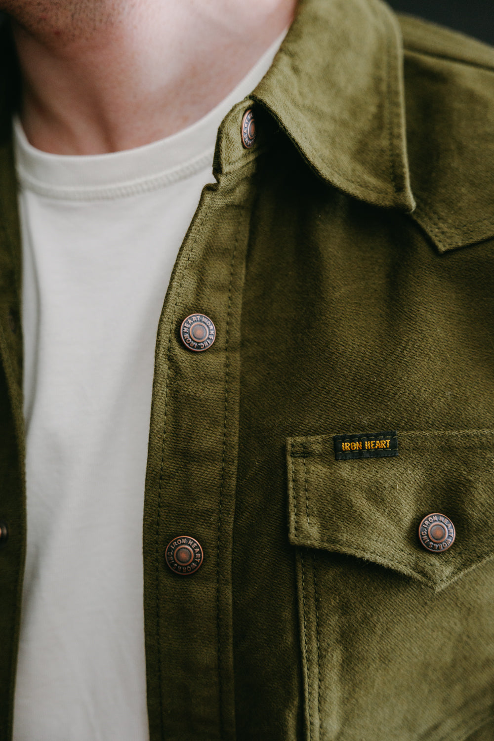 IHSH-331-ODG - 12oz Moleskin CPO Shirt  - Olive