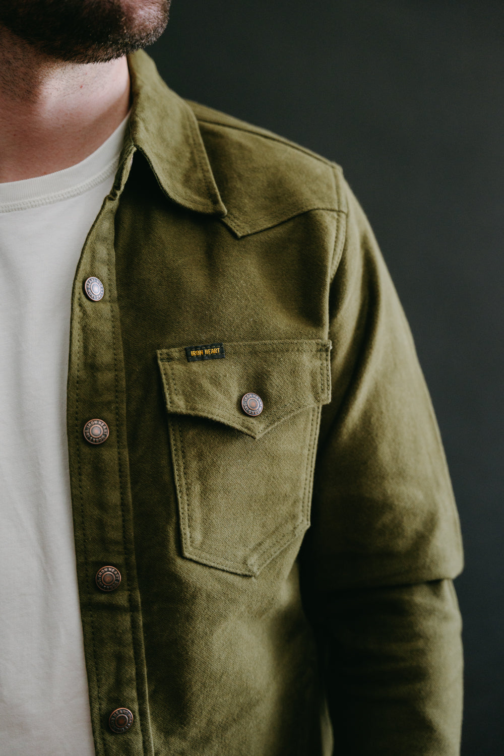 IHSH-331-ODG - 12oz Moleskin CPO Shirt  - Olive