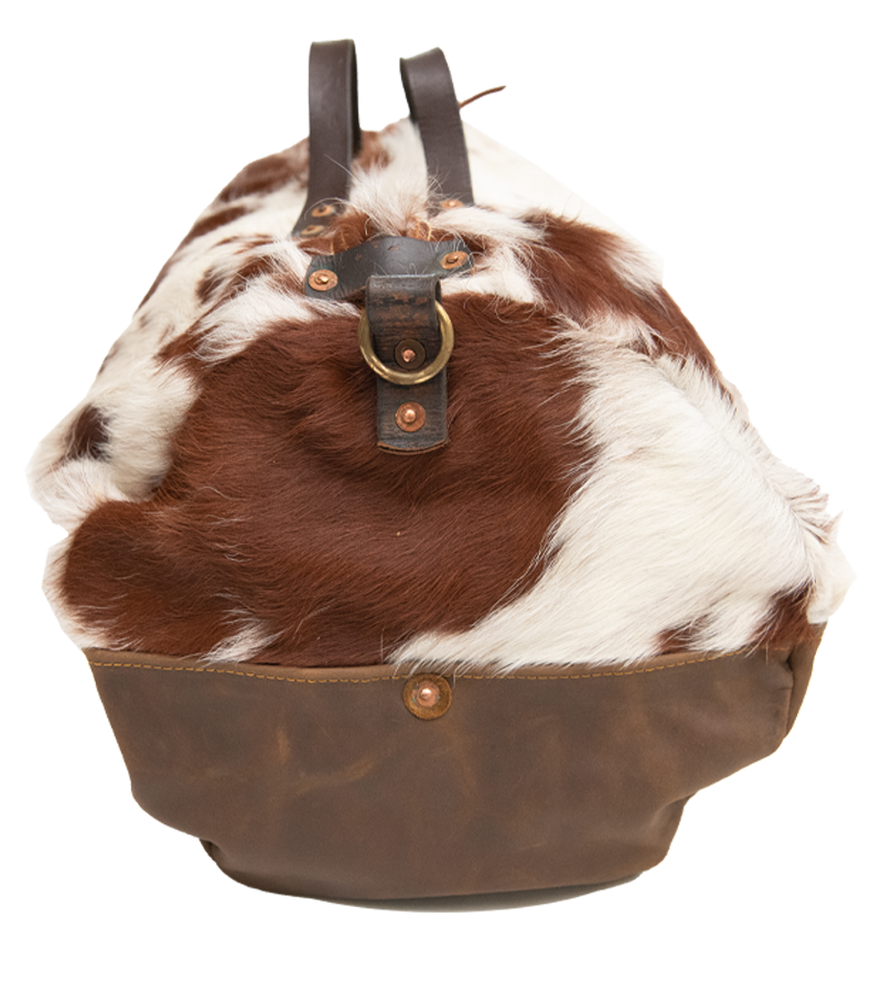 Cowhide Rug Duffel - Brown/White Special Edition