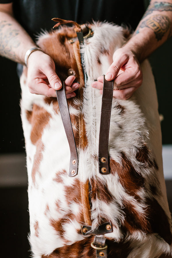 Cowhide Rug Duffel - Brown/White Special Edition