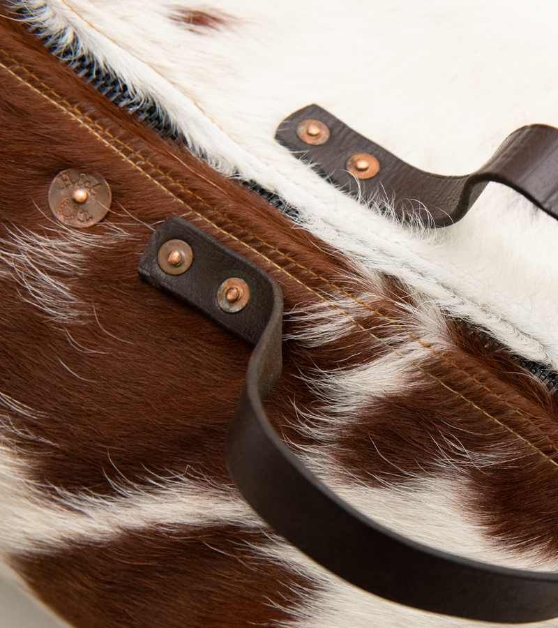 Cowhide Rug Duffel - Brown/White Special Edition