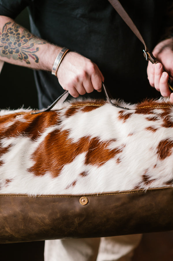 Cowhide Rug Duffel - Brown/White Special Edition