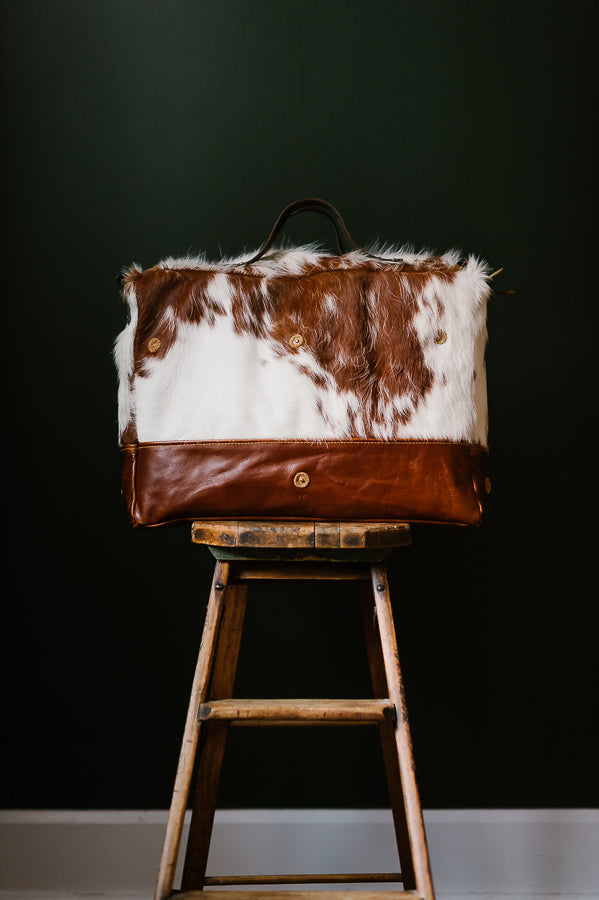 Cowhide Rug Messenger - Brown/White Deadstock