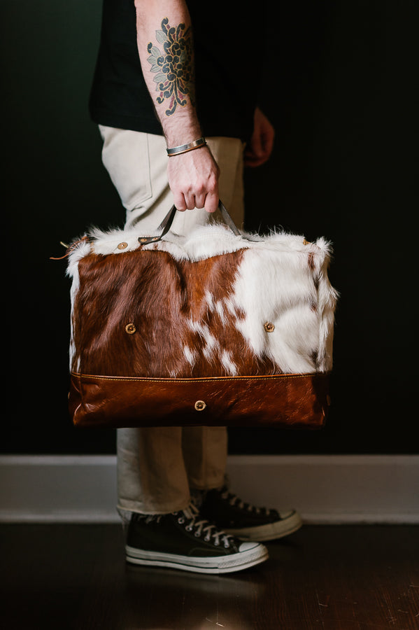 Cowhide Rug Messenger - Brown/White Deadstock