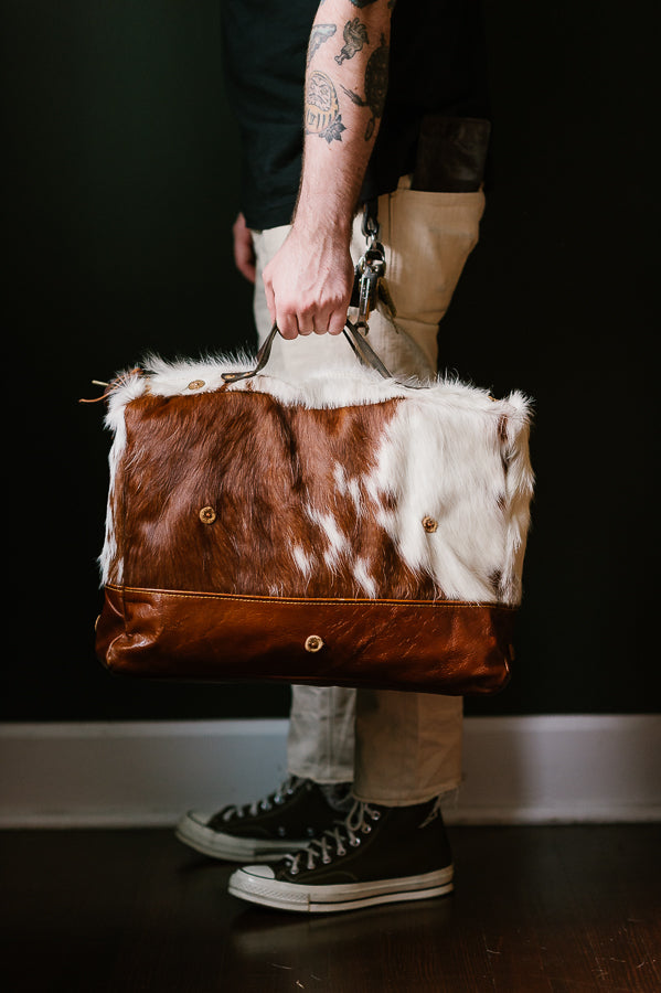 Cowhide Rug Messenger - Brown/White Deadstock