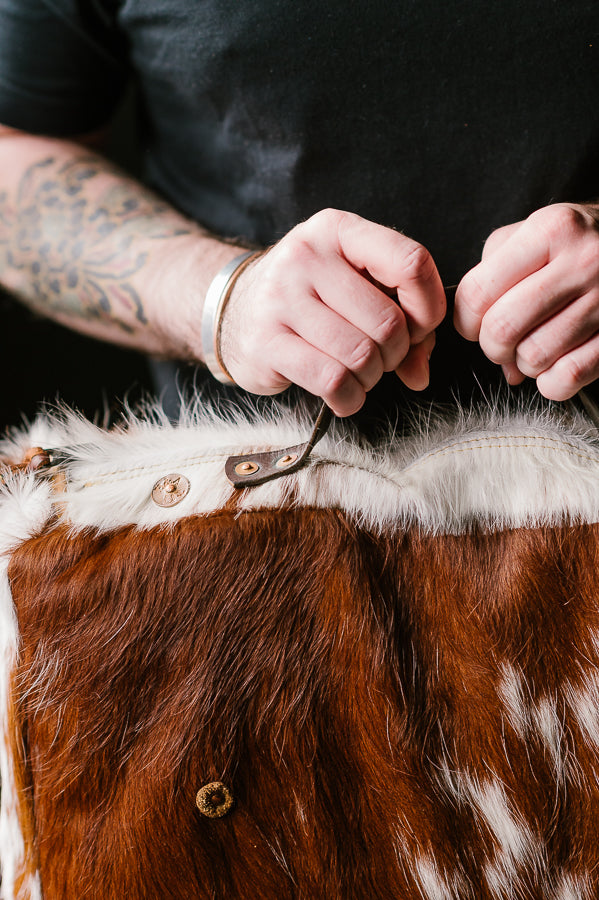 Cowhide Rug Messenger - Brown/White Deadstock