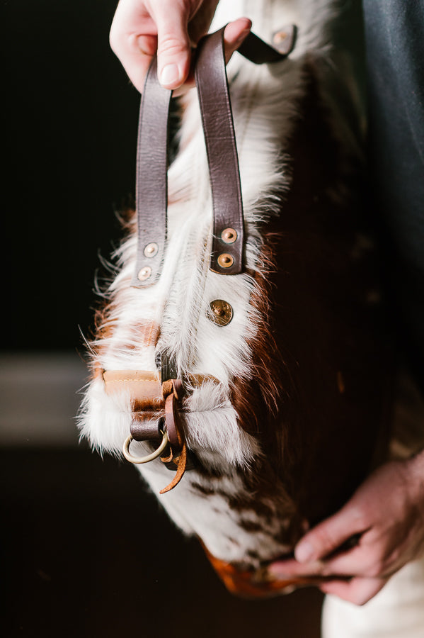 Cowhide Rug Messenger - Brown/White Deadstock