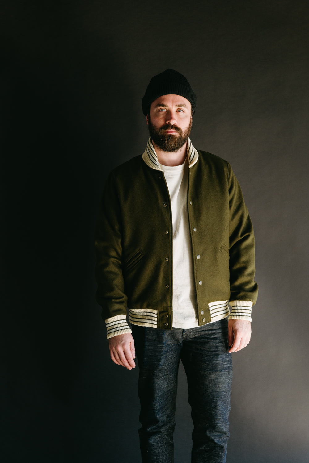 James Dant x Dehen - Club Jacket - Loden, Cream