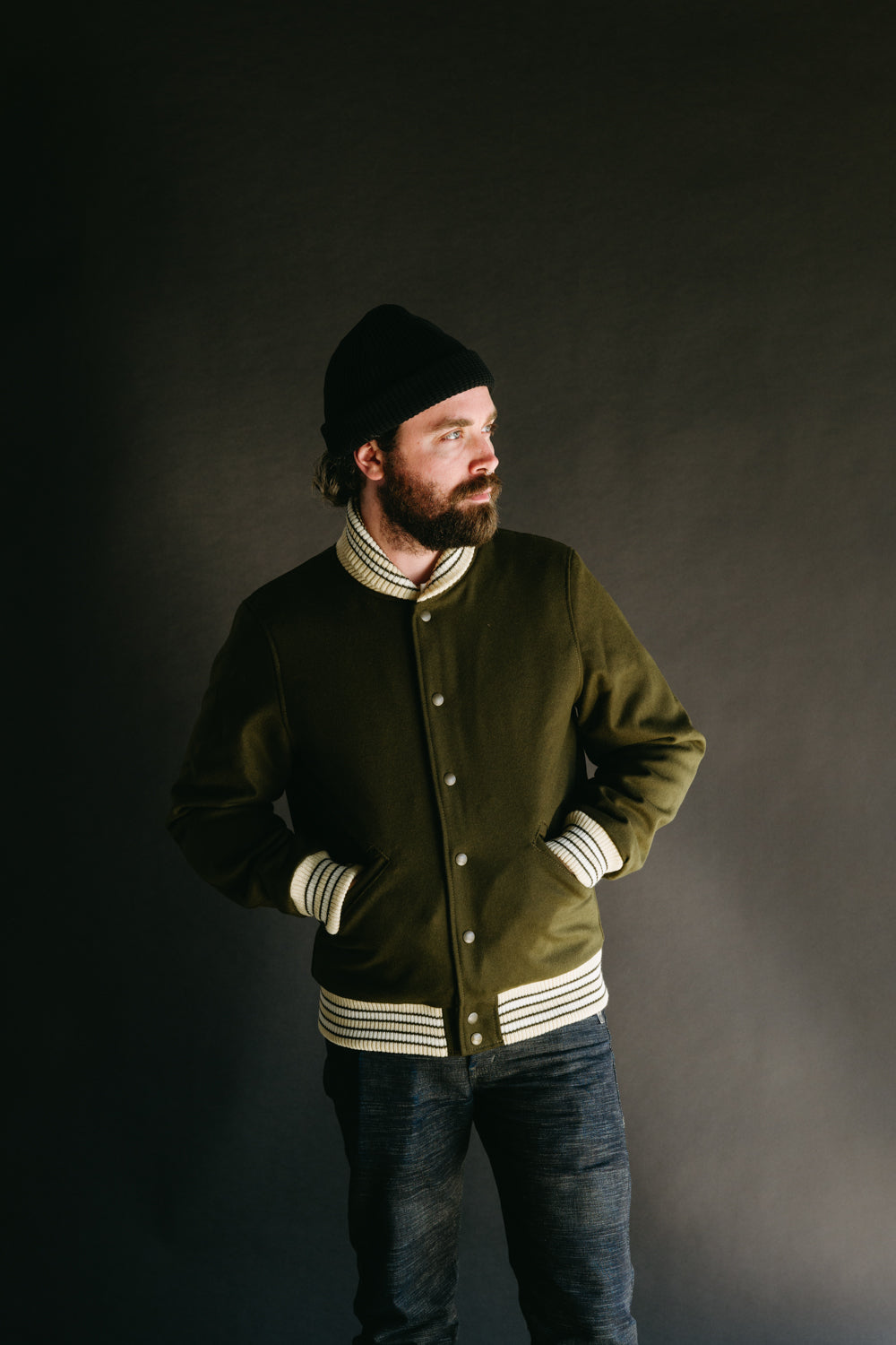 James Dant x Dehen - Club Jacket - Loden, Cream