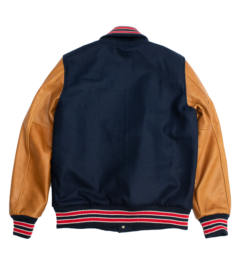 James Dant x Dehen - Varsity Jacket - Deep Navy, Rust