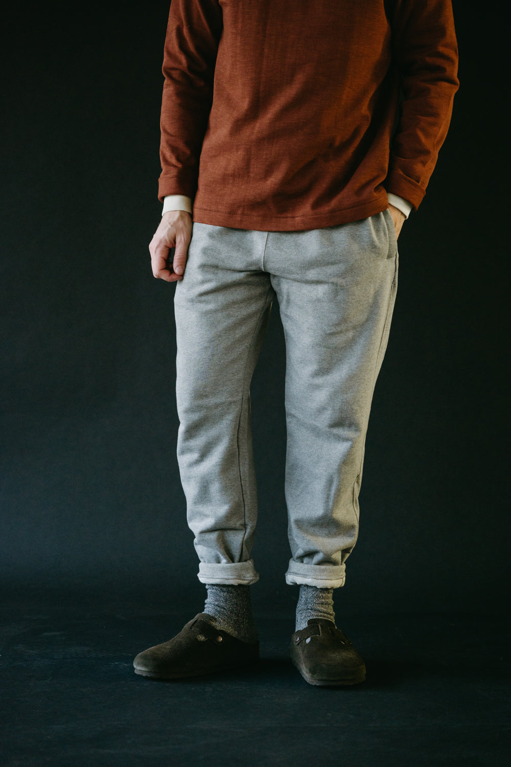 359.80 - 12oz Loopwheeled Sweatpant  - Grey Melange