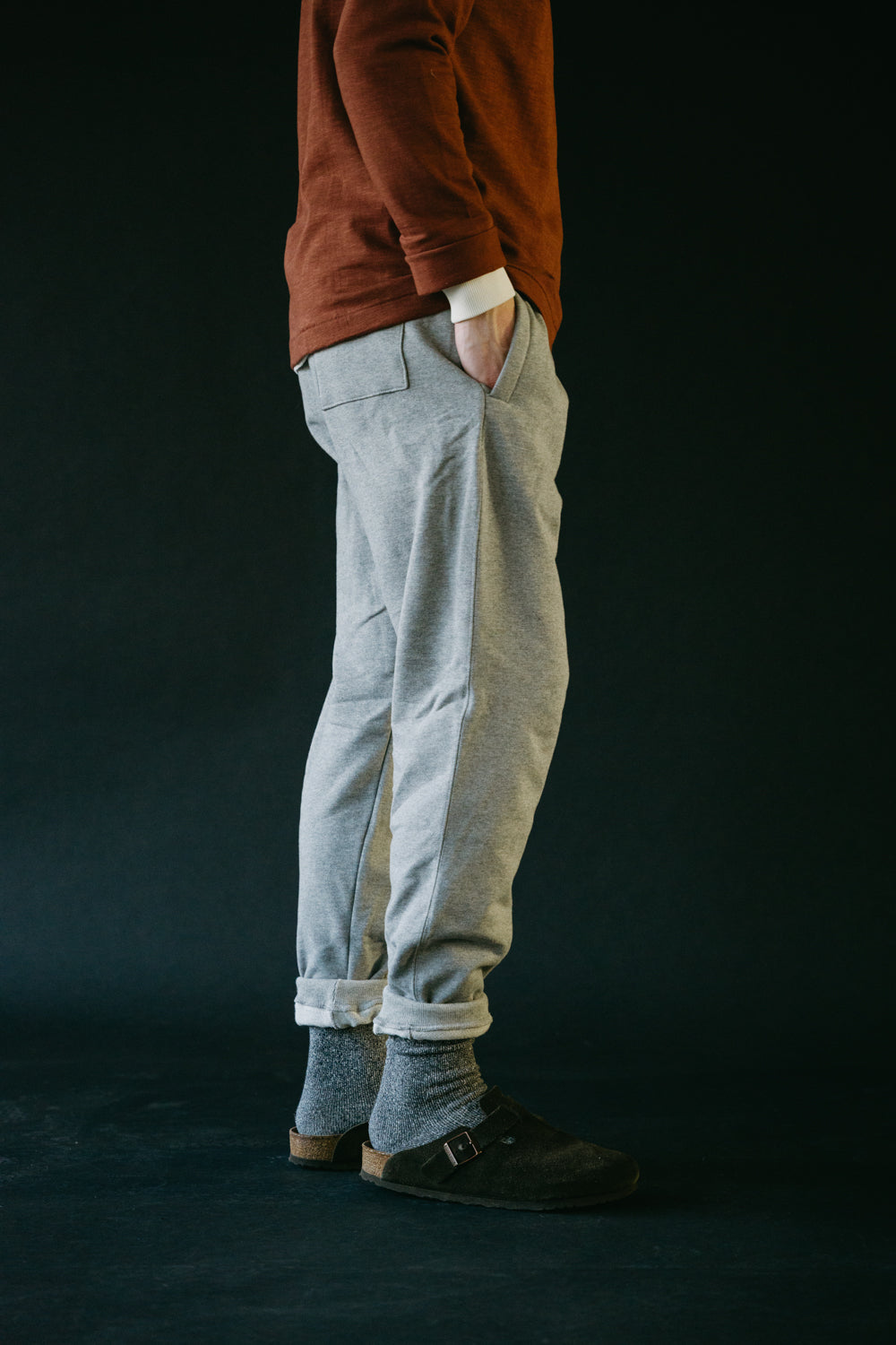 359.80 - 12oz Loopwheeled Sweatpant  - Grey Melange