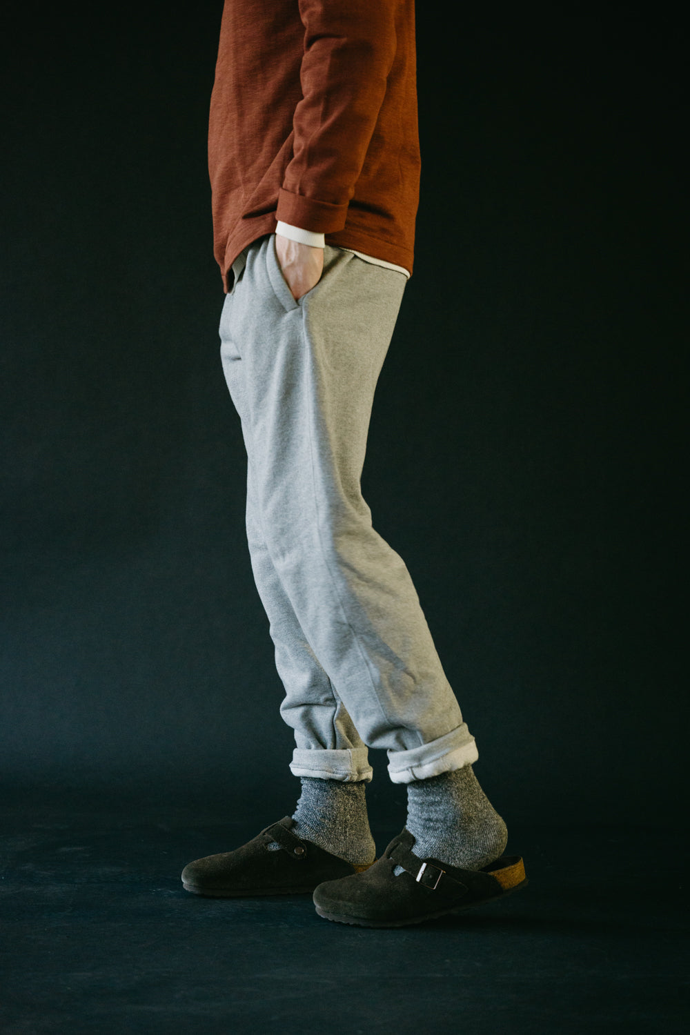 359.80 - 12oz Loopwheeled Sweatpant  - Grey Melange