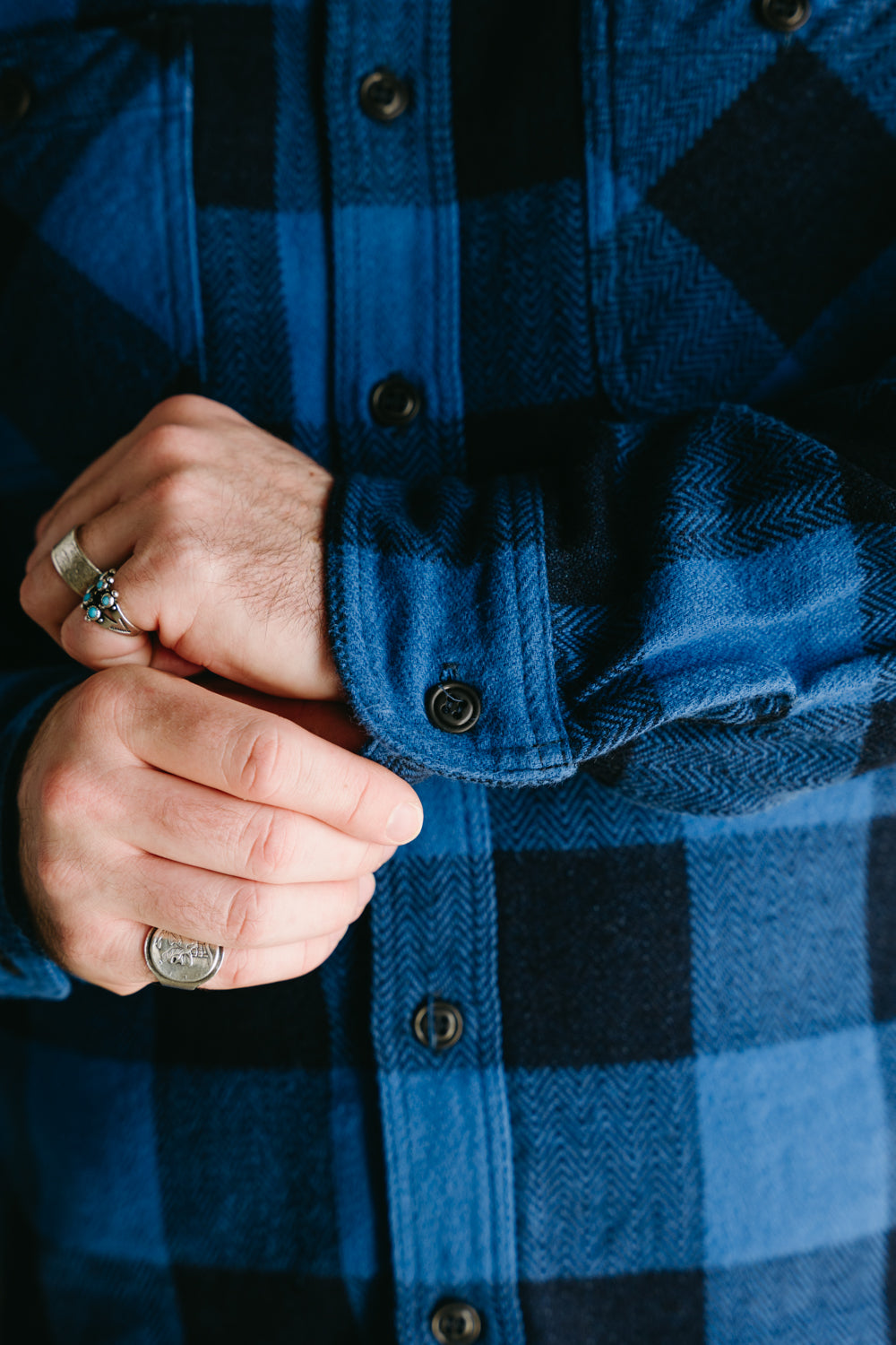 MLS1010M23 - Original Herringbone Check Shirt - Indigo