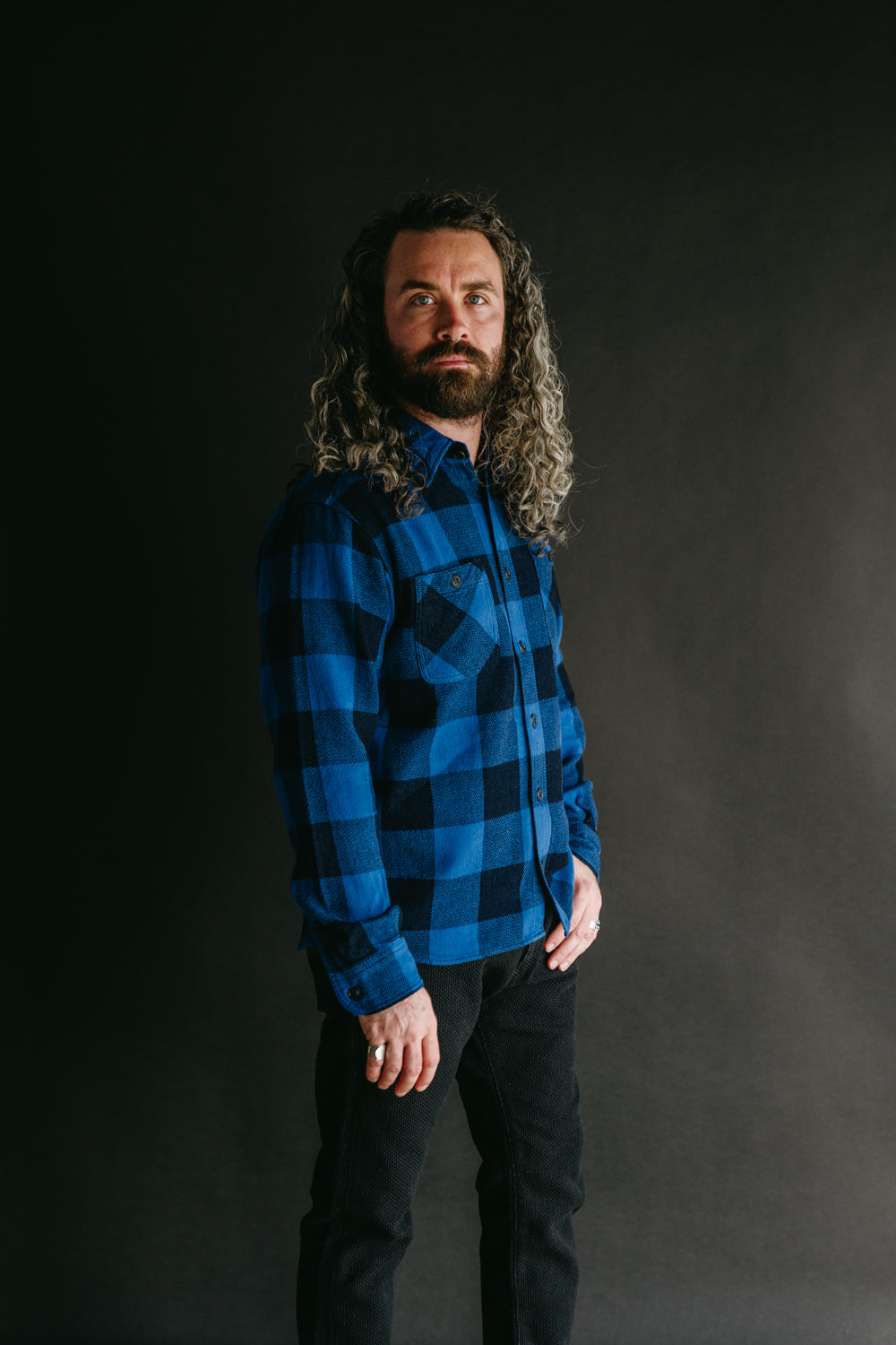 MLS1010M23 - Original Herringbone Check Shirt - Indigo