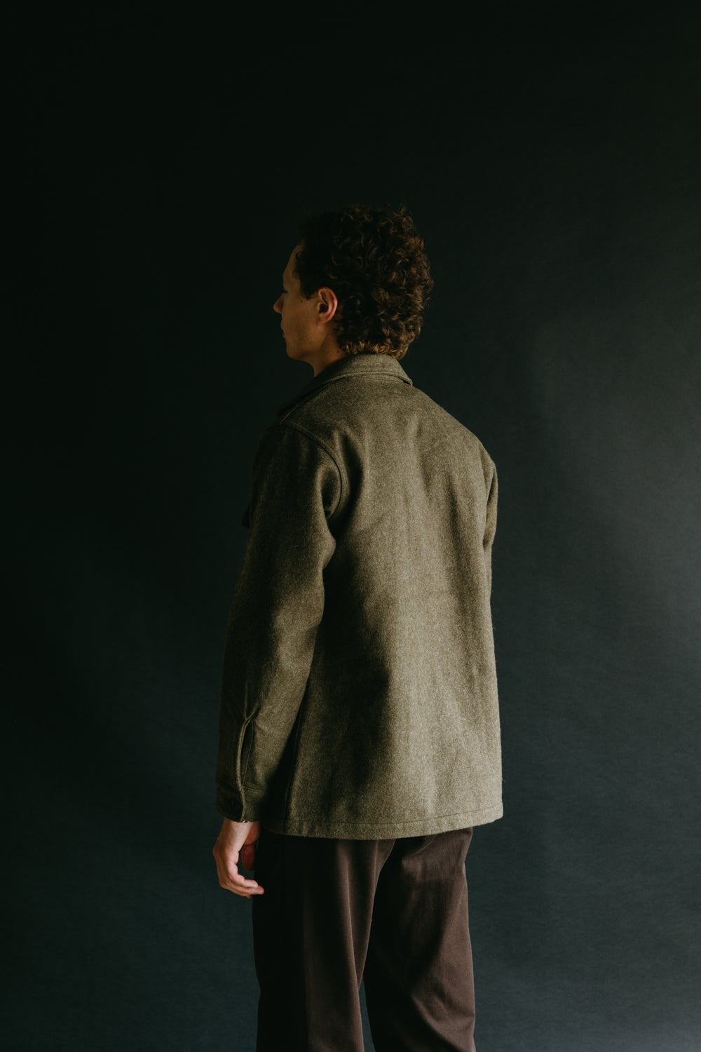 8045-W76 - Fatigue Shirt Melton Wool - Army Green