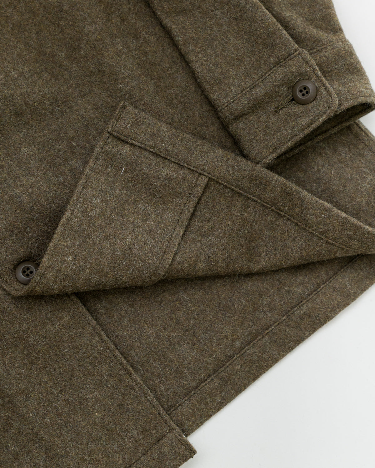 8045-W76 - Fatigue Shirt Melton Wool - Army Green