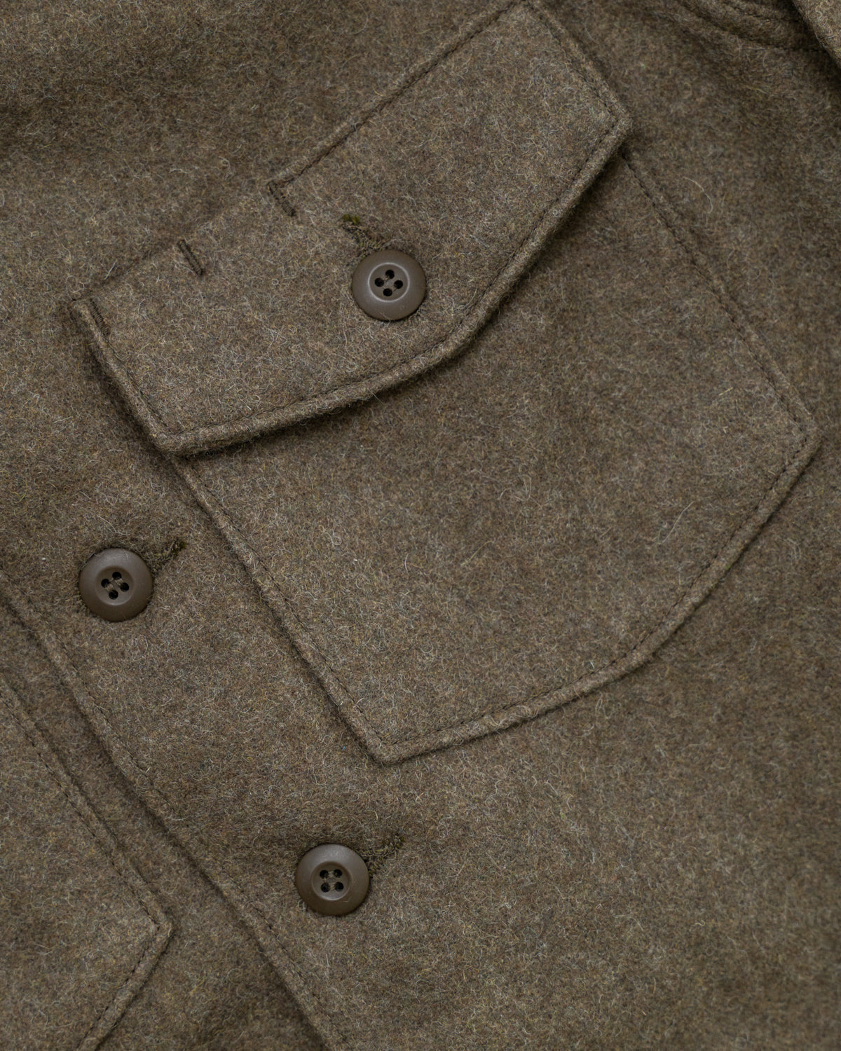 8045-W76 - Fatigue Shirt Melton Wool - Army Green