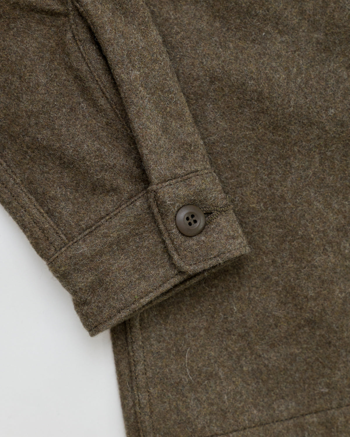 8045-W76 - Fatigue Shirt Melton Wool - Army Green