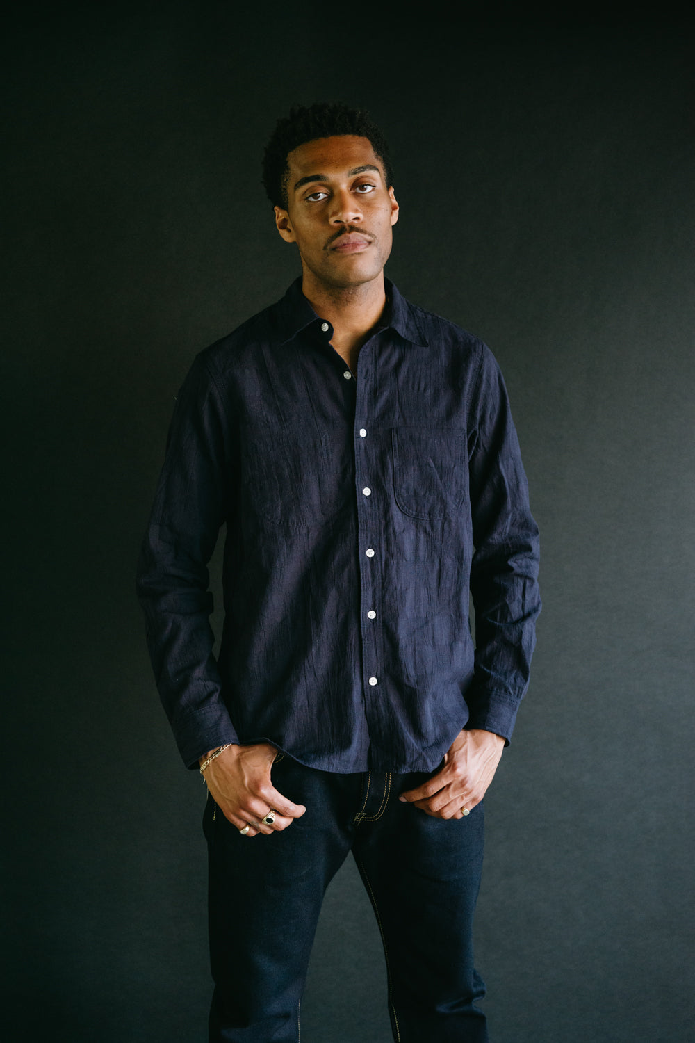 Jumper Shirt - Navy Checkered