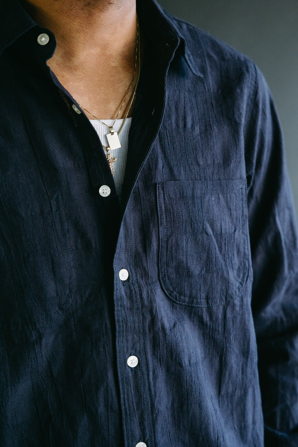 Jumper Shirt - Navy Checkered