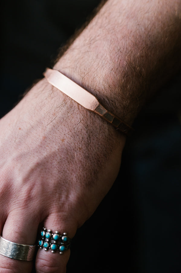 The ID Cuff - Work Patina - Copper