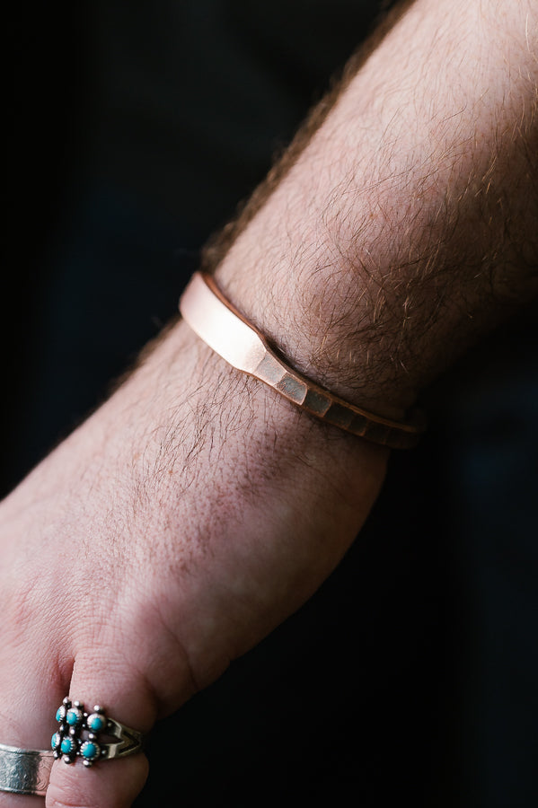 The ID Cuff - Work Patina - Copper