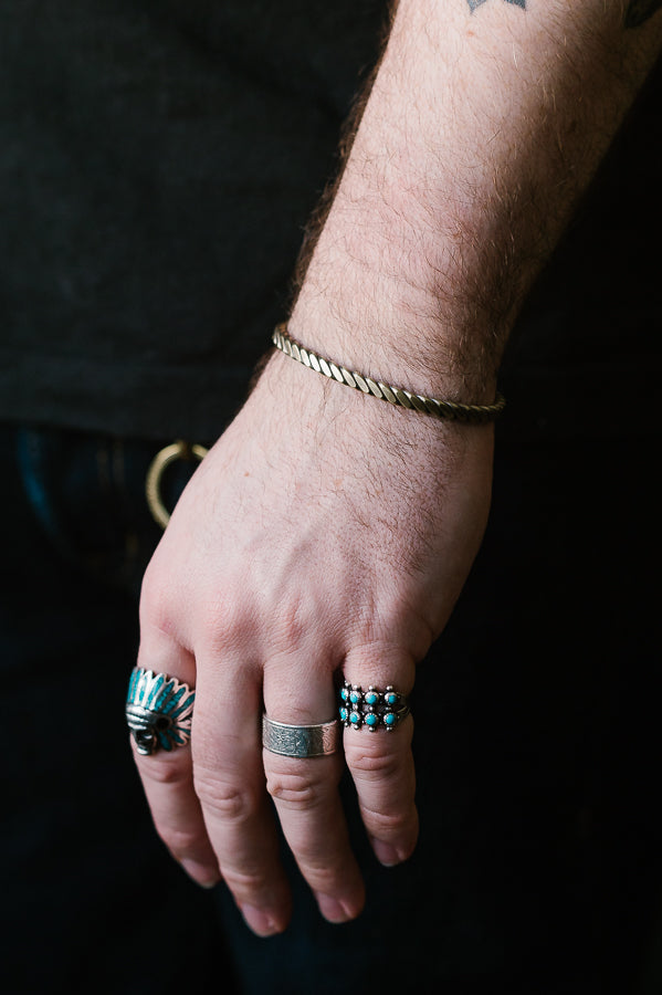 The Plait Cuff - Work Patina - Brass