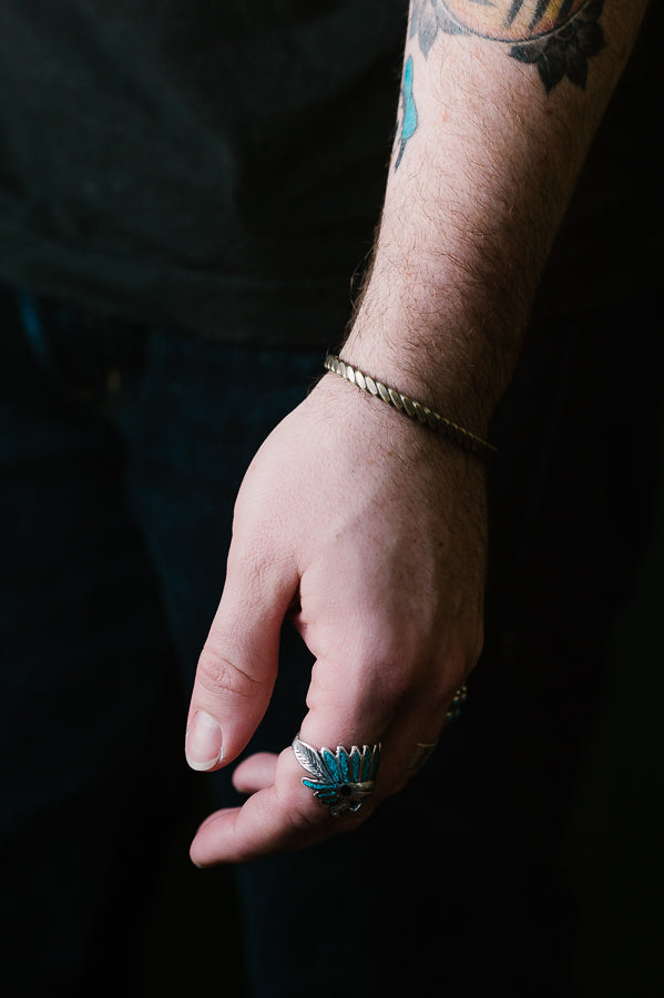 The Plait Cuff - Work Patina - Brass