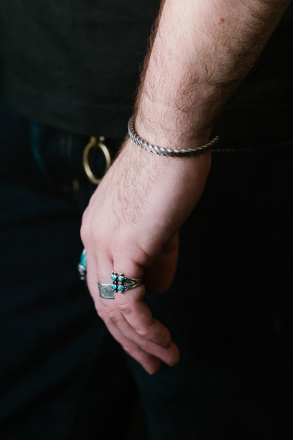 The Plait Cuff - Work Patina - Sterling Silver