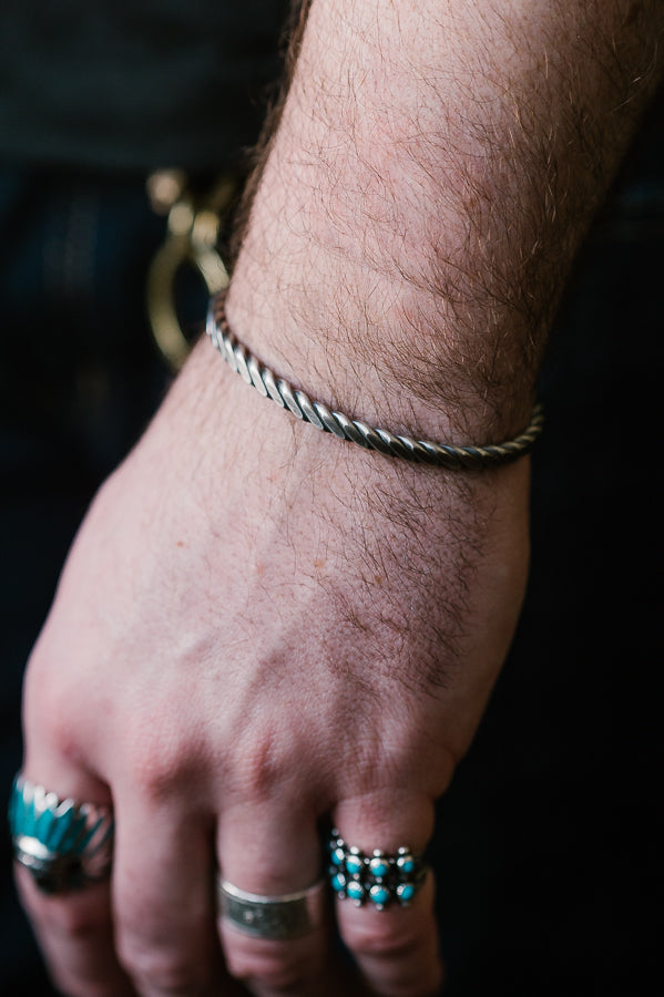 The Plait Cuff - Work Patina - Sterling Silver