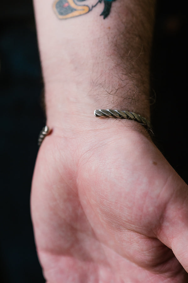 The Plait Cuff - Work Patina - Sterling Silver