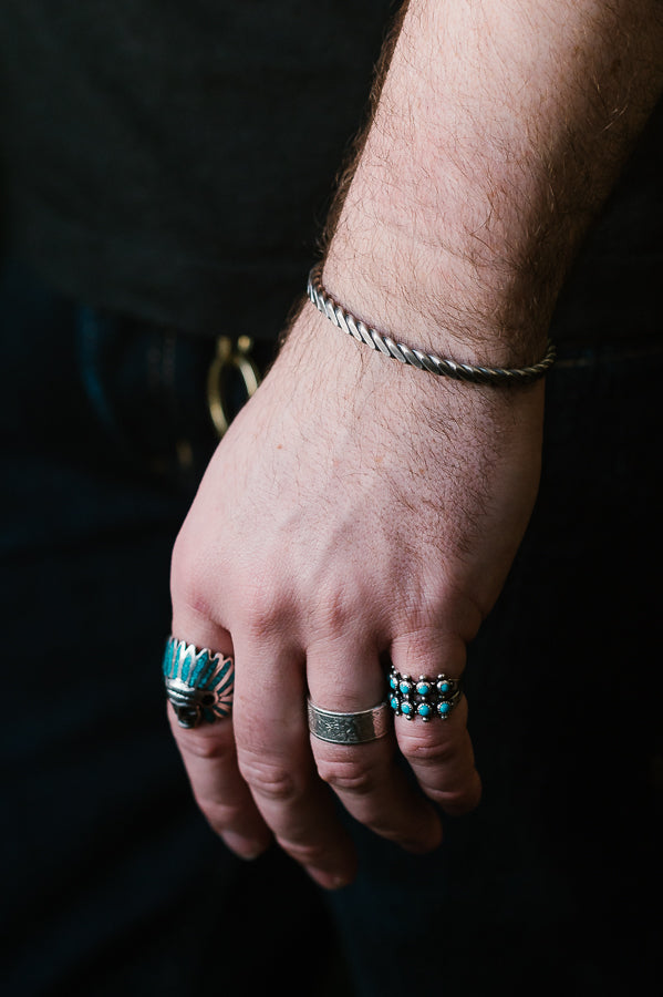 The Plait Cuff - Work Patina - Sterling Silver