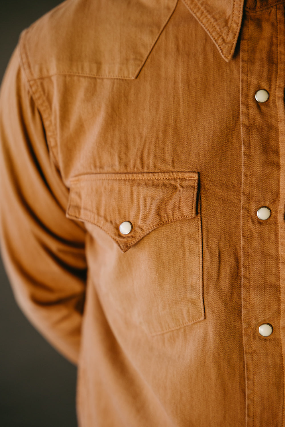 5680 - Kakishibu Dyed Western Shirt - Light Brown