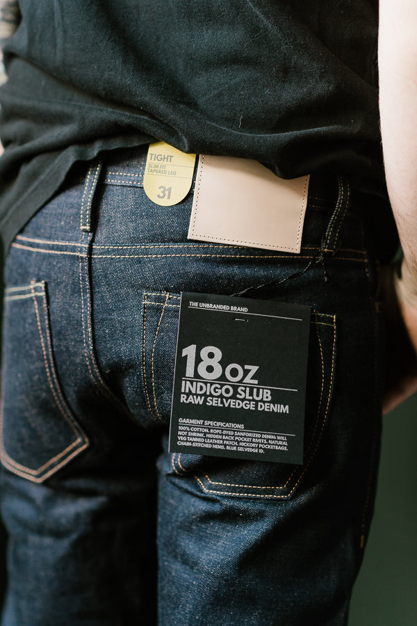 UB469 - 18oz Slub Selvedge - Indigo/Natural Seed - Tight Fit